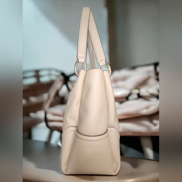 Michael Kors Nicole Large Pebbled Leather Tote Bag In Bisque - Picture 6 of 15